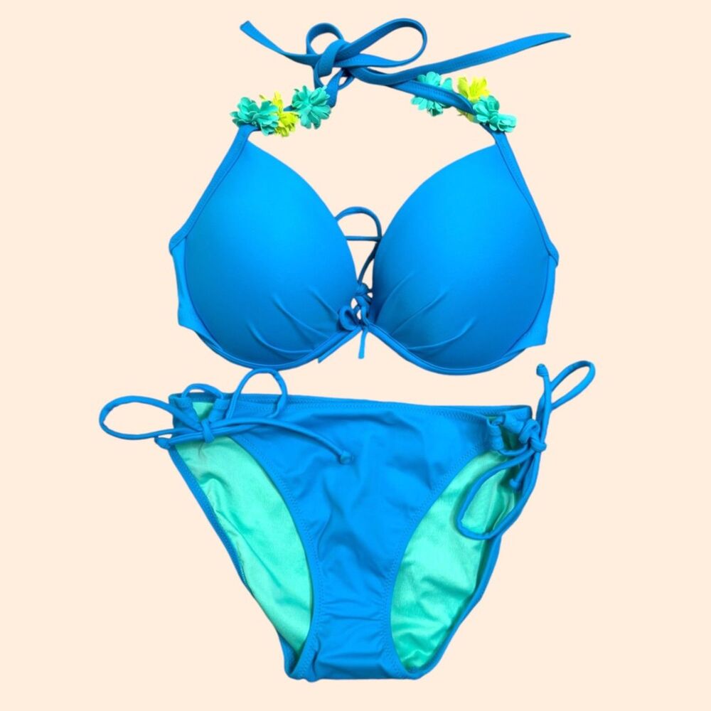 Victoria's Secret Blue Floral Bikini